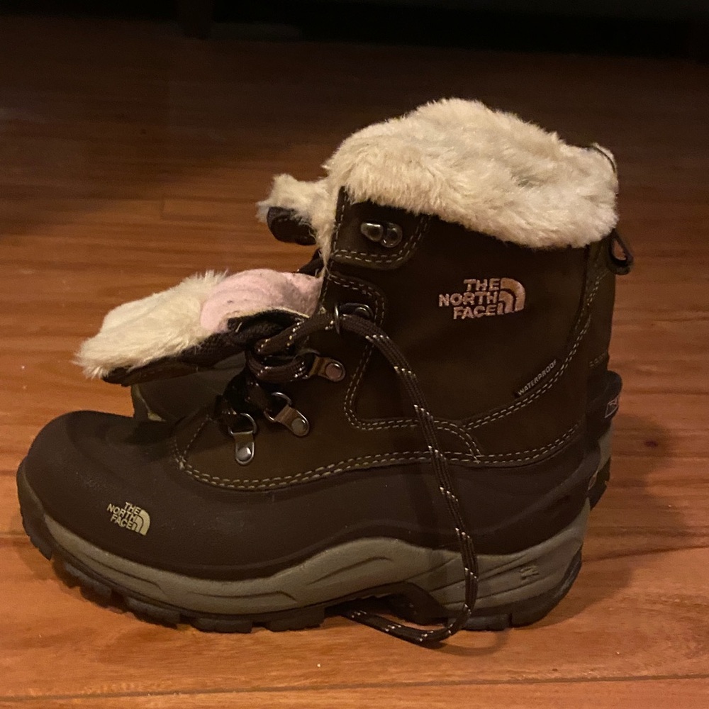 The North Face Dark Brown Boots with Cream Fur
